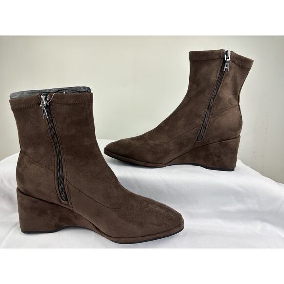 New Aerosoles Women's Anouk Mid Calf Boot Brown Faux Suede Size 7.5 - Picture 2 of 13